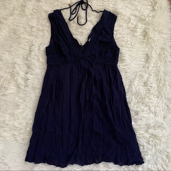 Heartloom Dress with Lace Details | Dark Blue | XS - Picture 1 of 7